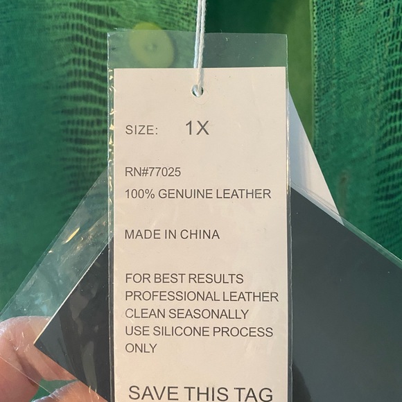 Green leather and suede jacket 1X NWT - Picture 9 of 15